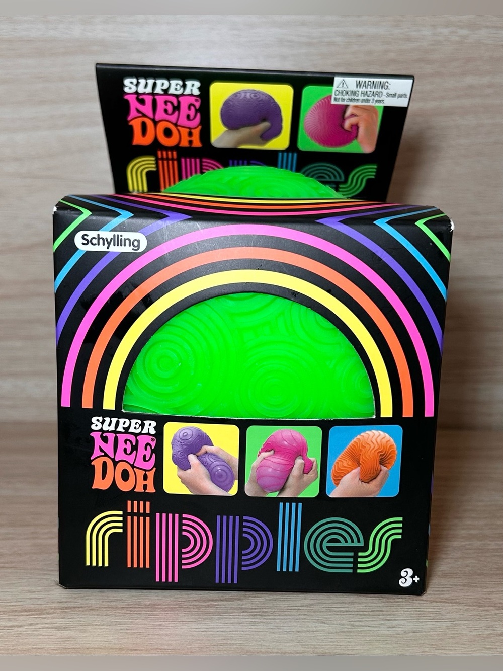 Green NEEDOH Super Ripples Squishy Toy